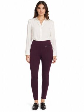 DKNY Plum Stretch Work Pants Leggings Sz Medium Career Slim Fit Office Business
